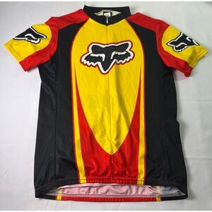 Fox Racing‎ Morgan Hill Cycling Jersey Mens Large Red Yellow Bike Top